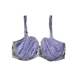 Victoria's Secret Push-Up without Padding Purple Lace Bra Balconette 36DD Boned
